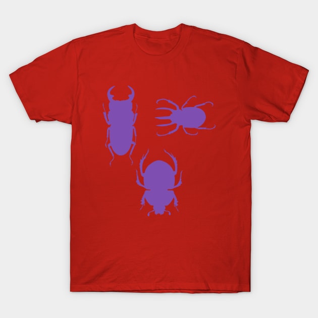 Beetles - purple T-Shirt by KA Textiles and Designs